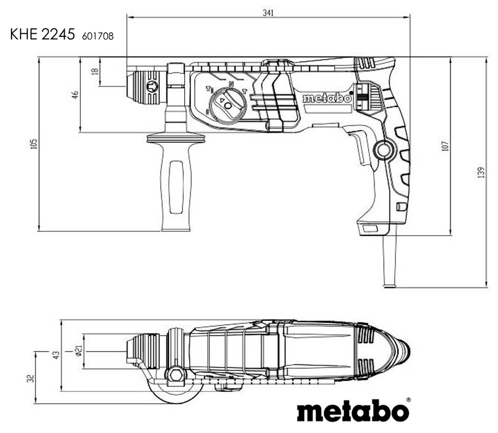 Перфоратор METABO KHE 2245 (601708500) 750вт SDS-Plus photo 6
