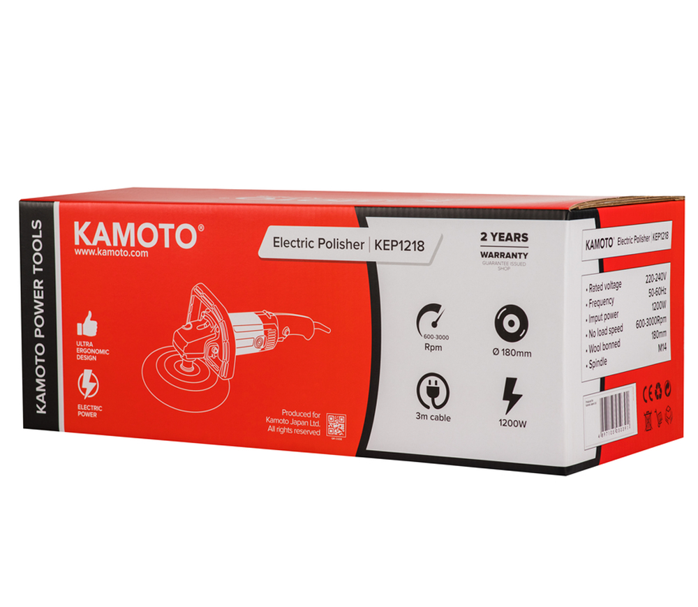 Шлифмашина  полировальная KAMOTO KEP 1218 1200вт 180мм photo 6