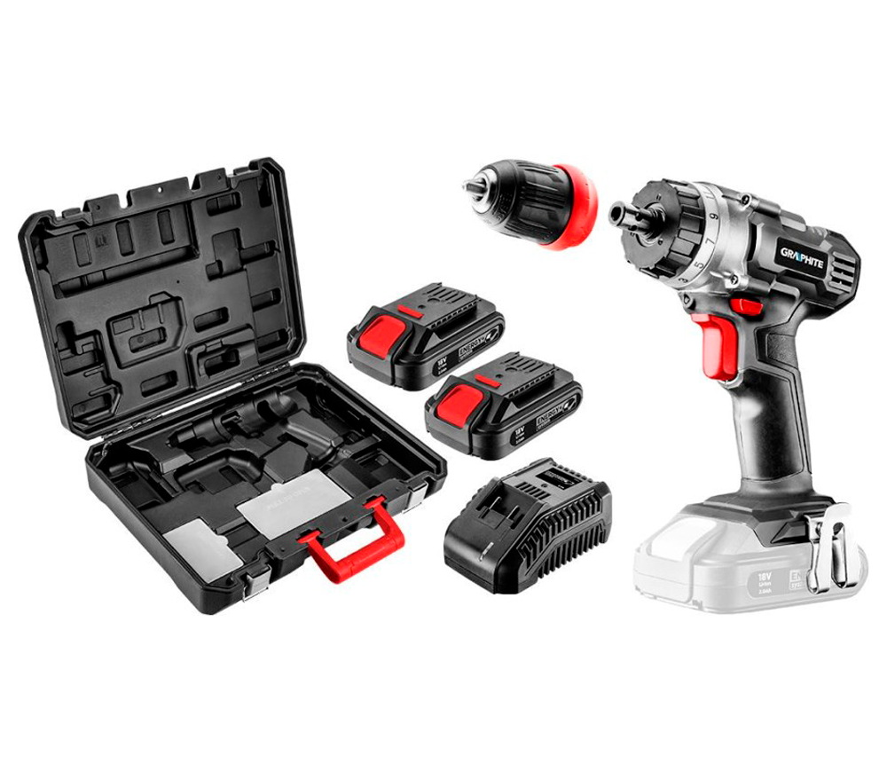 Шуруповерт аккумуляторный GRAPHITE 58G022-SET2 18В 2Ач photo 0