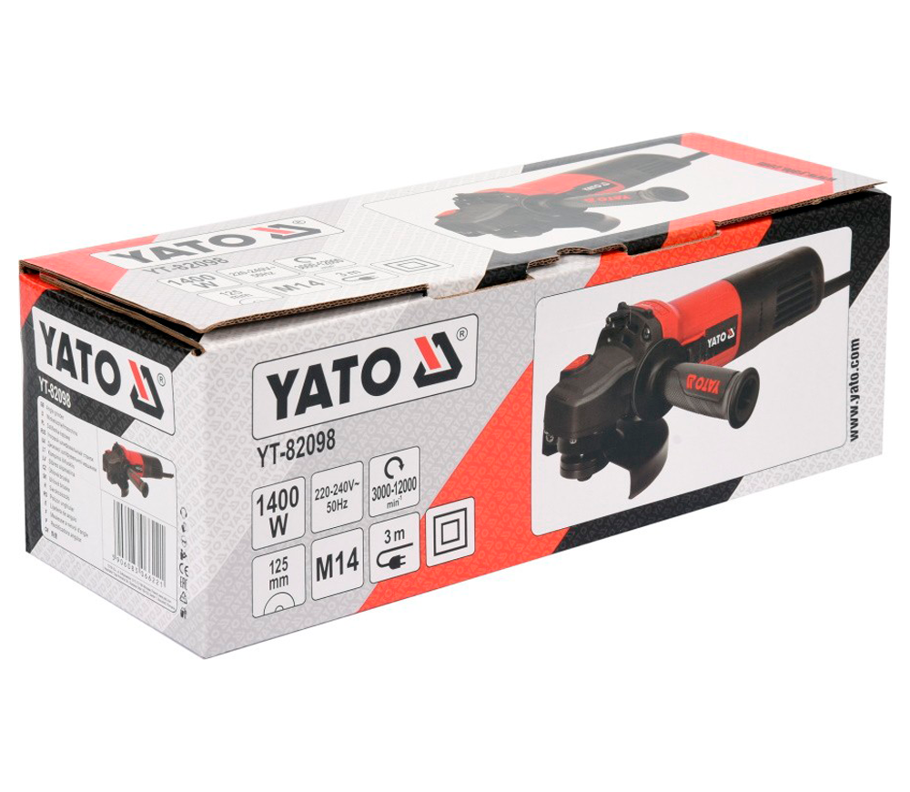 Угловая шлифмашина YATO YT82098 1400вт 125мм photo 1