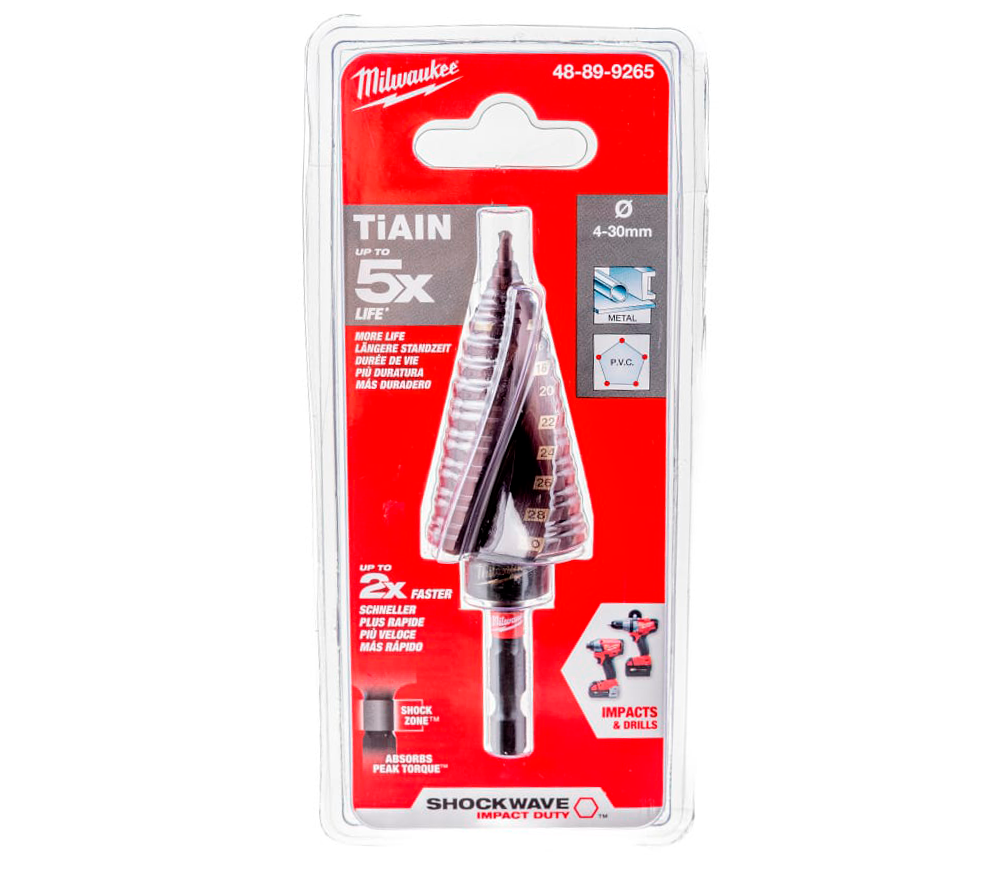 Сверло ступенчатое MILWAUKEE 48899265 4-30мм HSS-TiAlN photo 1