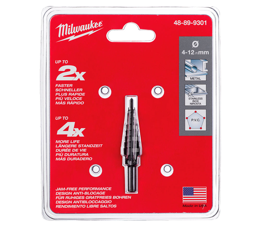 Сверло ступенчатое MILWAUKEE 48899301 4-12мм HSS photo 2