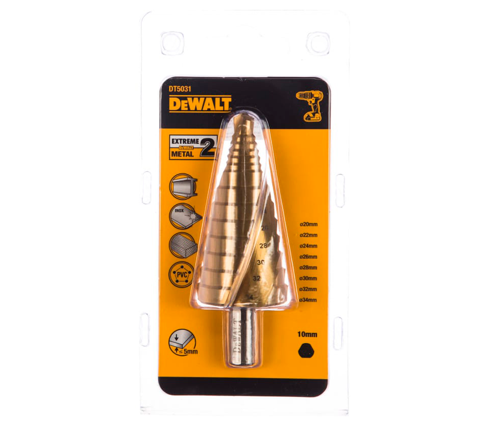 Сверло ступенчатое DEWALT DT5031 20-34мм HSS-TIN photo 2