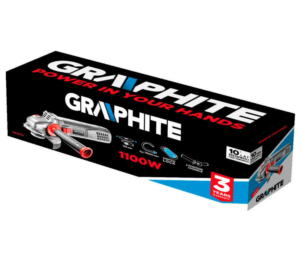 Угловая шлифмашина GRAPHITE 59G110 1100вт 125мм photo 3
