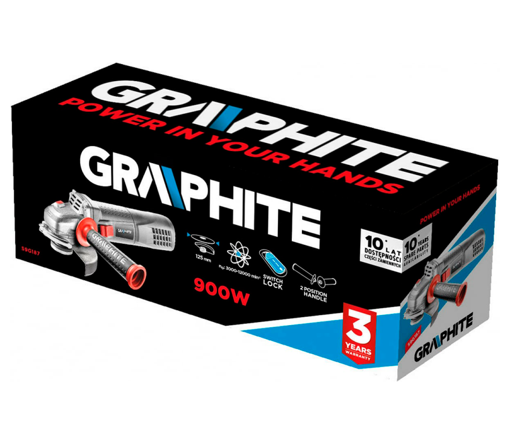 Угловая шлифмашина GRAPHITE 59G187 900вт 125мм photo 3