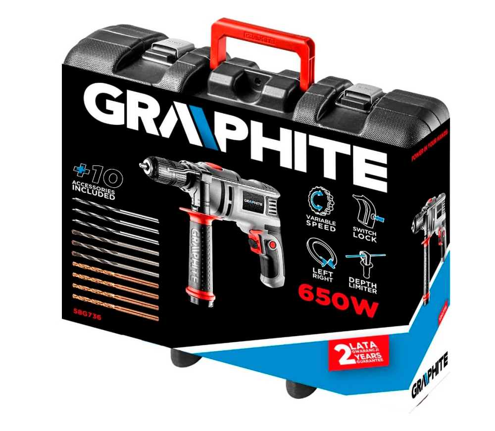 Дрель ударная GRAPHITE 58G736 650вт photo 3