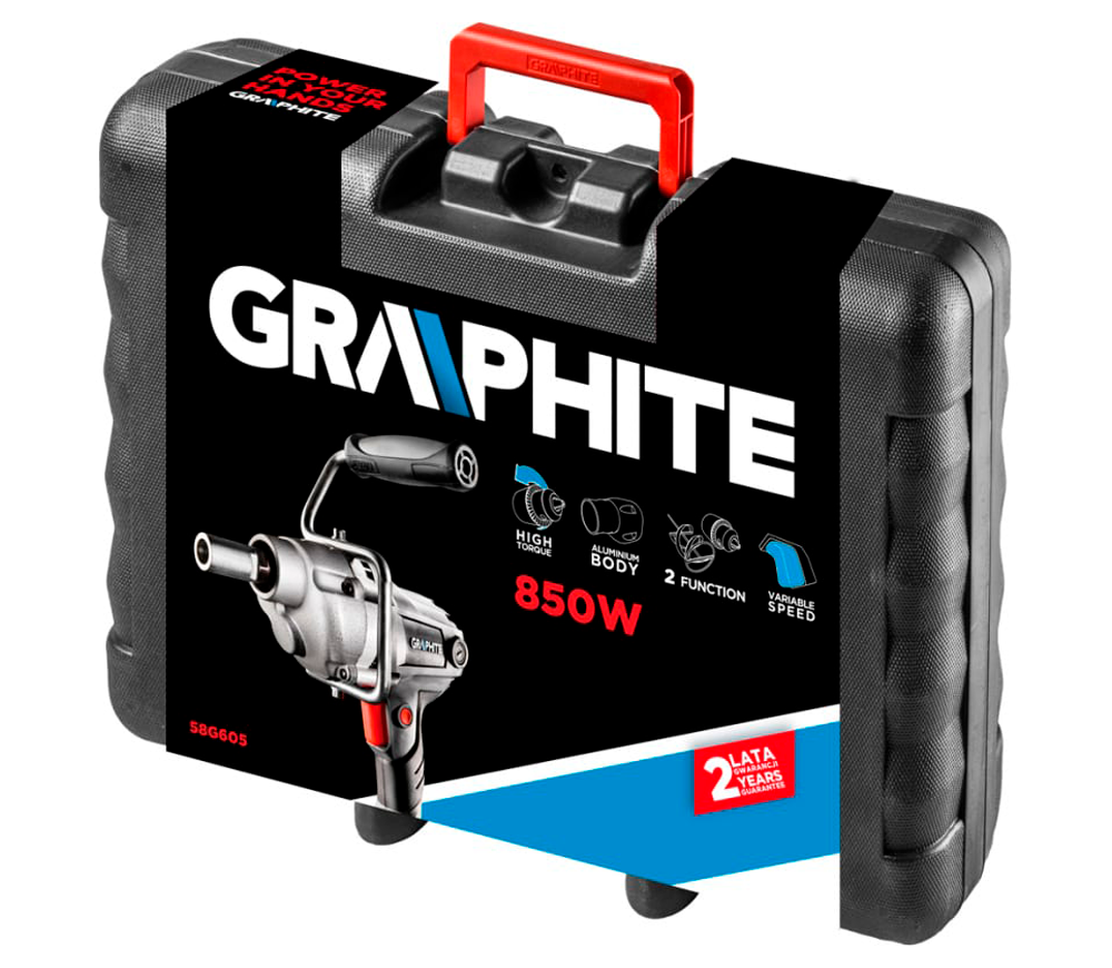 Дрель-миксер GRAPHITE 58G605 850вт photo 3