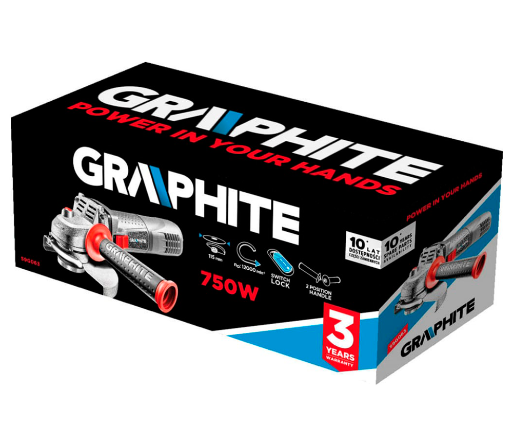 Угловая шлифмашина GRAPHITE 59G063 750вт 115мм photo 4