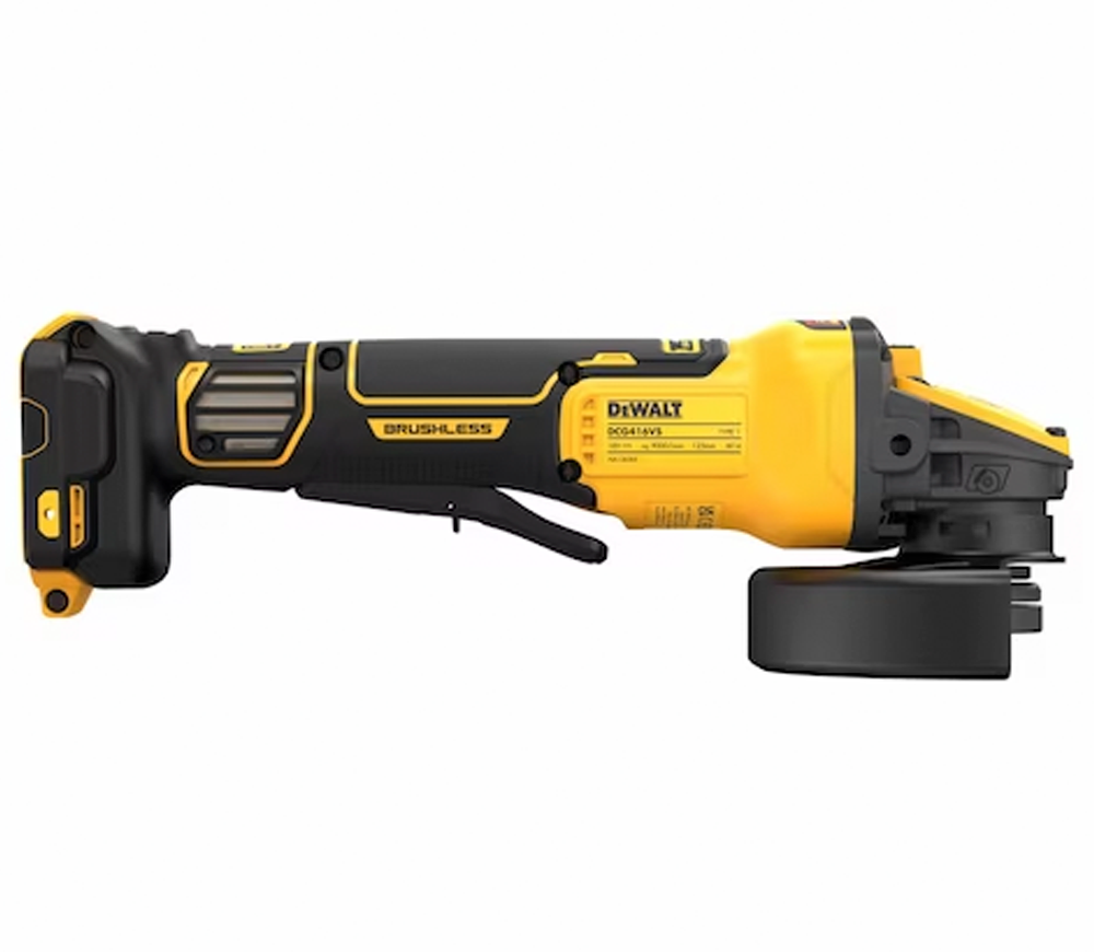 Угловая шлифмашина аккумуляторная (без аккумуляторов) DEWALT DCG416VSN 125мм 18-54В photo 2