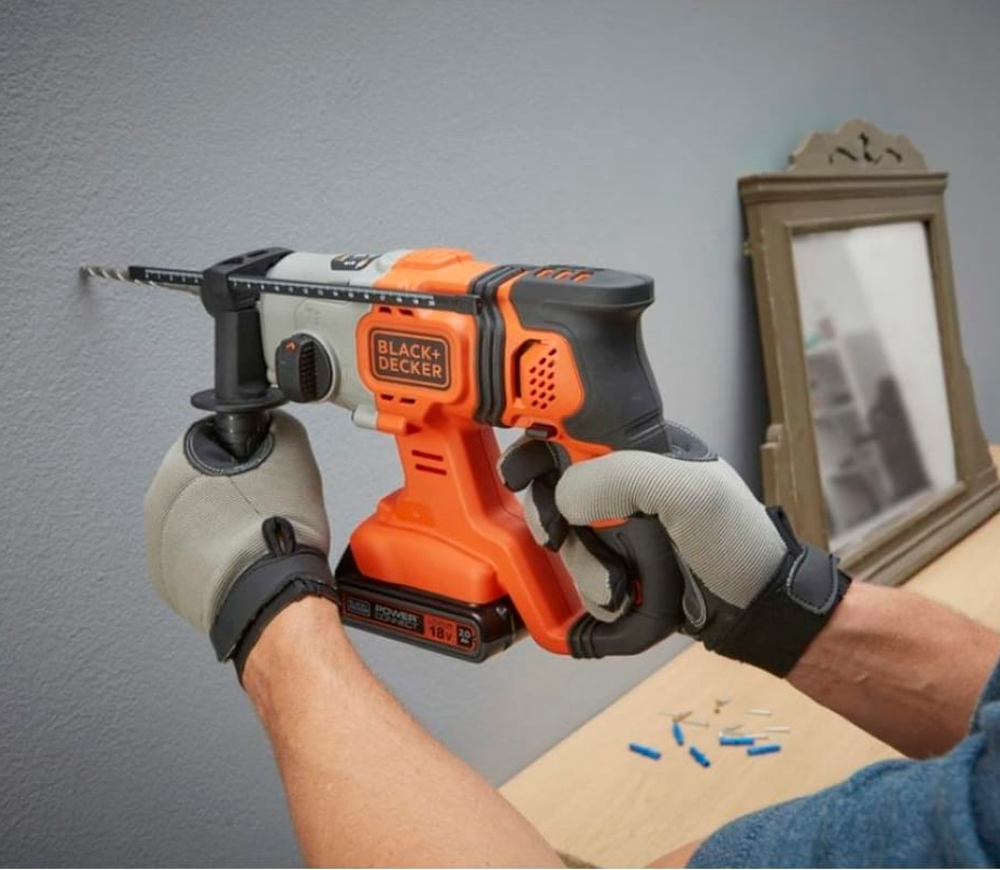 Перфоратор аккумуляторный BLACK&DECKER BCD900E2K 1.2Дж 18В 2.5Ач photo 3