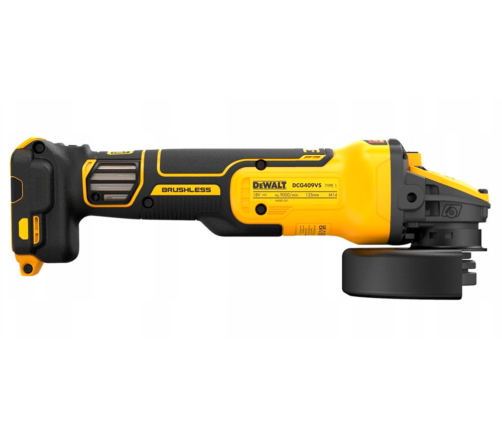 Угловая шлифмашина аккумуляторная (без аккумуляторов) DEWALT DCG409VSN 125мм 18-54В photo 3
