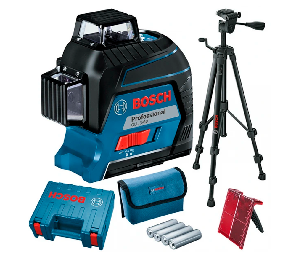 Лазерный уровень BOSCH GLL 3-80+BT 150 B06159940KD 3луча 30m photo 0