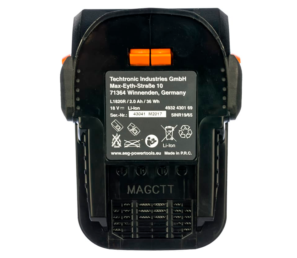 Аккумулятор AEG L1820R Слайдер 18В 2Ач photo 0
