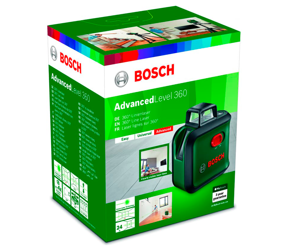 Лазерный уровень BOSCH Advanced Level 360 3луча 24m photo 1