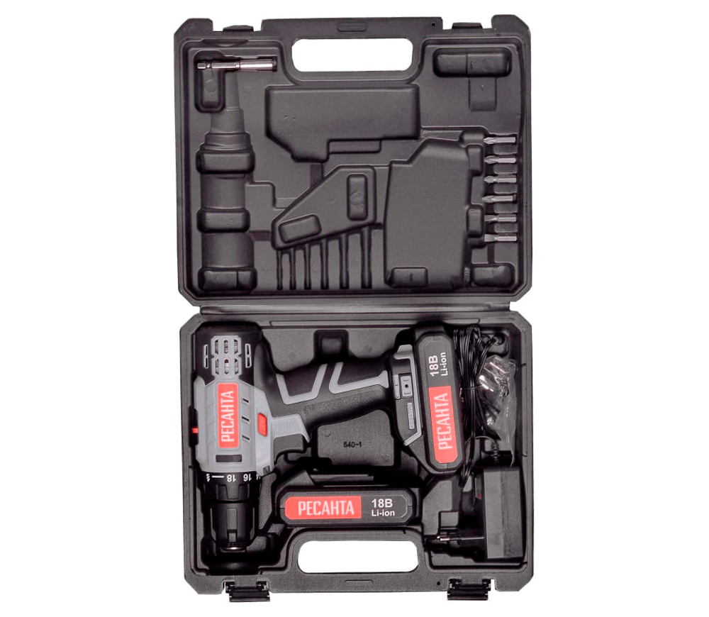 Mașină de înșurubat cu acumulator RESANTA DA-18-2LK-U 75146 18V 2Ah photo 6