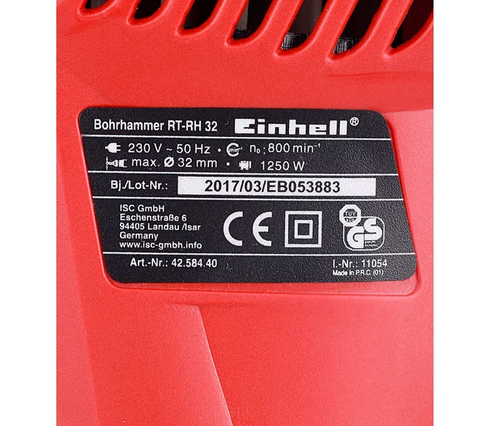 Перфоратор EINHELL RT-RH 32 1250вт SDS-Plus photo 2