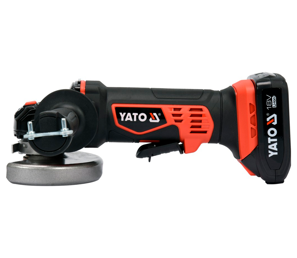 Угловая шлифмашина аккумуляторная YATO YT82826 125мм 18В 2Ач photo 1