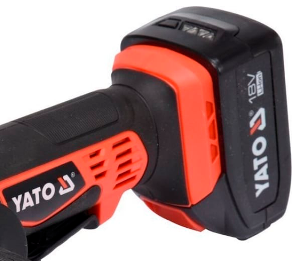 Угловая шлифмашина аккумуляторная YATO YT82828 125мм 18В 3Ач photo 1