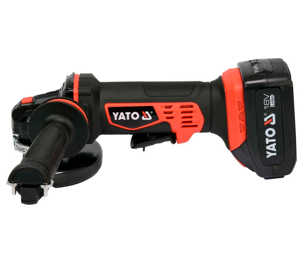 Угловая шлифмашина аккумуляторная YATO YT82828 125мм 18В 3Ач photo 2