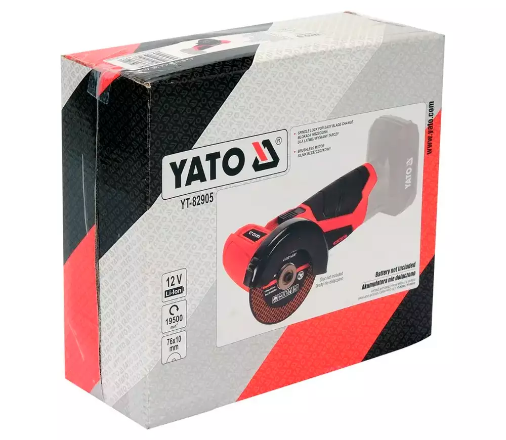 Угловая шлифмашина аккумуляторная (без аккумуляторов) YATO YT82905 76мм photo 3