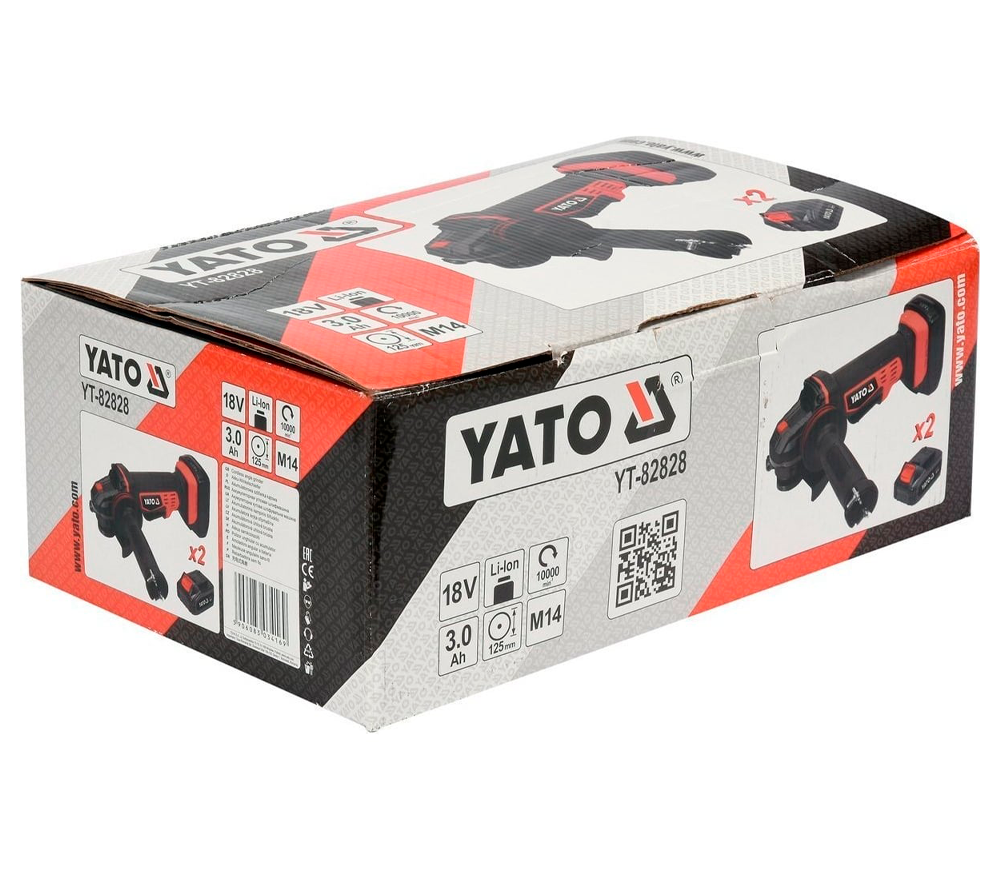 Угловая шлифмашина аккумуляторная YATO YT82828 125мм 18В 3Ач photo 4