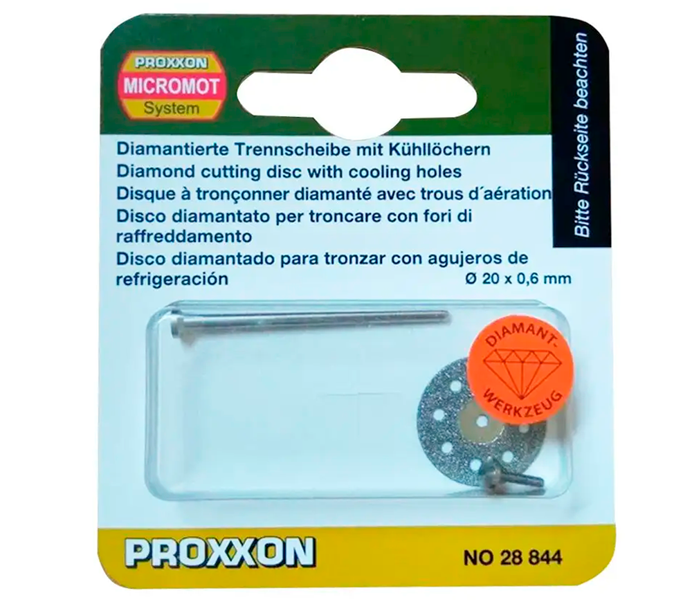 Алмазный отрезной диск PROXXON 28844 20мм Сплошной Керамика/Керамогранит/Мрамор photo 1