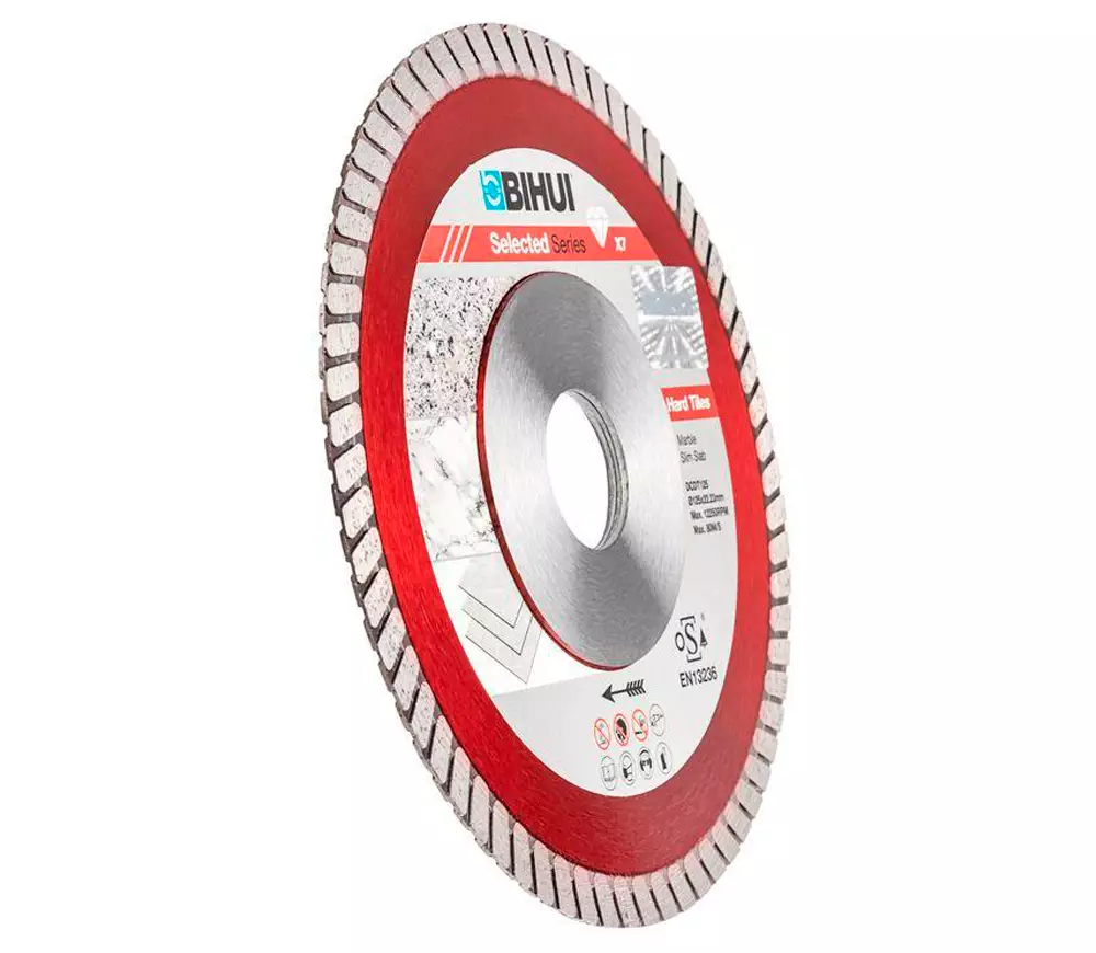 Disc de tăiat cu diamant BIHUI DCDT125 125mm Turbo Ceramică/Porțelan/Marmură photo 2