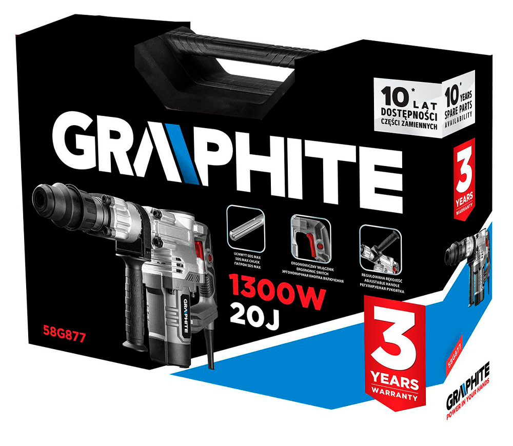 Отбойный молоток GRAPHITE 58G877 1300вт 20Дж photo 4