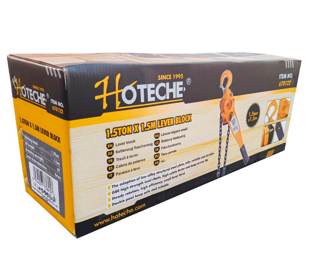Цепная ручная таль HOTECHE 670122 1500kg 1.5м photo
