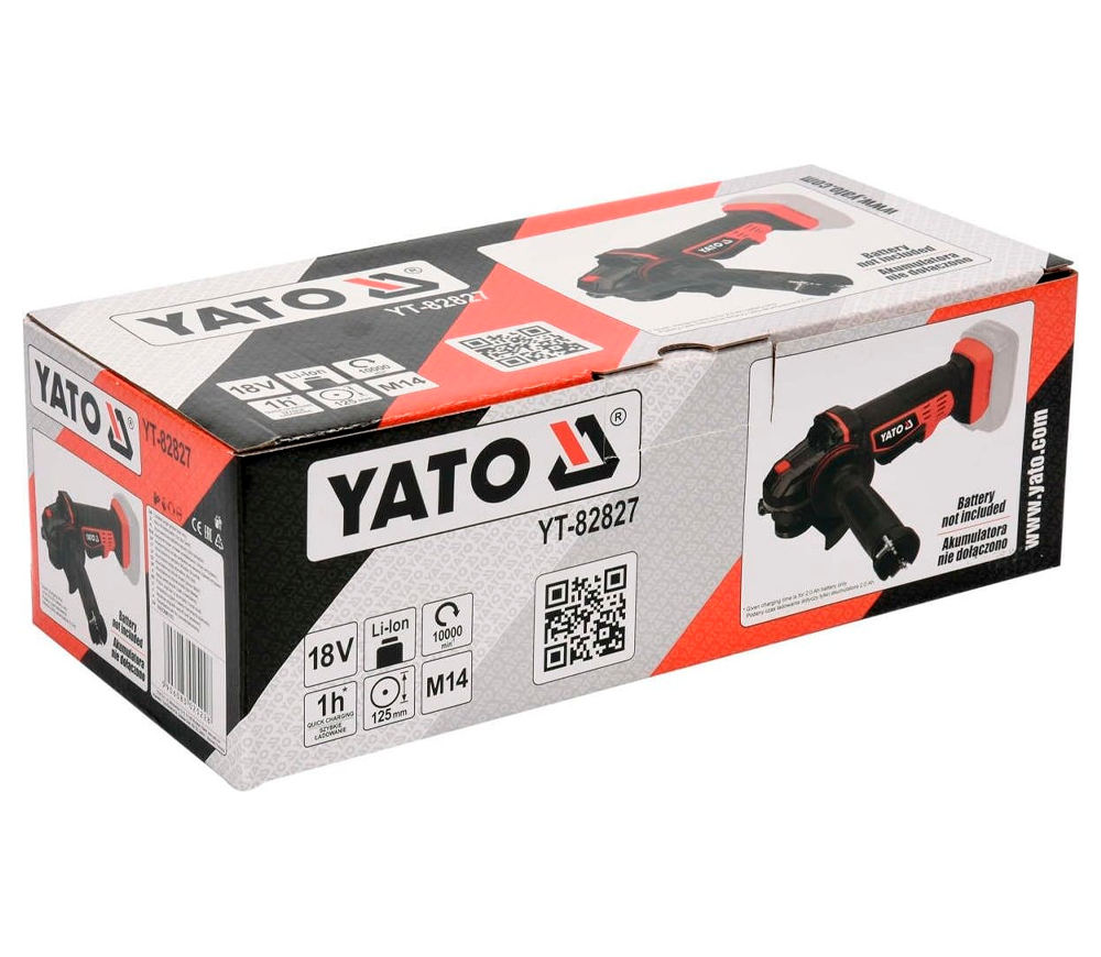 Угловая шлифмашина аккумуляторная (Без АКБ) YATO YT82827 125мм 18В photo 2