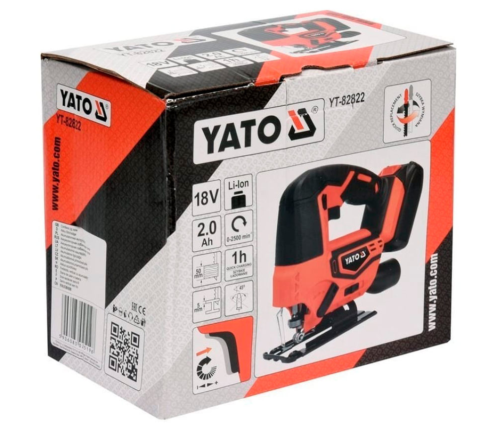 Лобзик аккумуляторный YATO YT82822 18В 2Ач photo 2