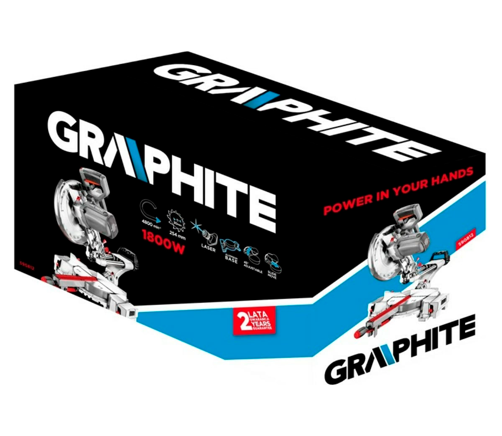 Торцовочная пила GRAPHITE 59G812 1800вт 254мм photo 3