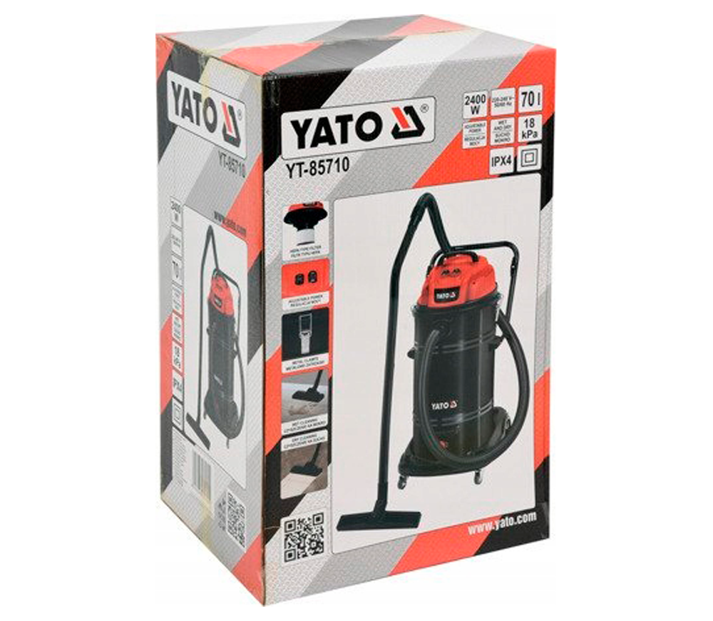 Пылесос промышленный YATO YT85710 2400вт 180мбар 70л photo 3