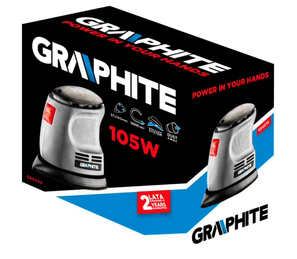 Шлифмашина вибрационная GRAPHITE 59G335 105вт photo 3