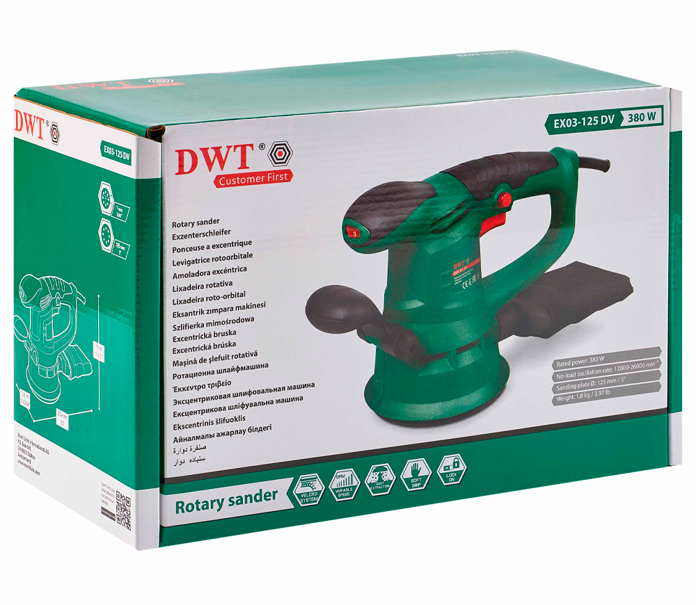 Шлифмашина эксцентриковая CROWN EX03-125 DV 380вт 125мм photo 3