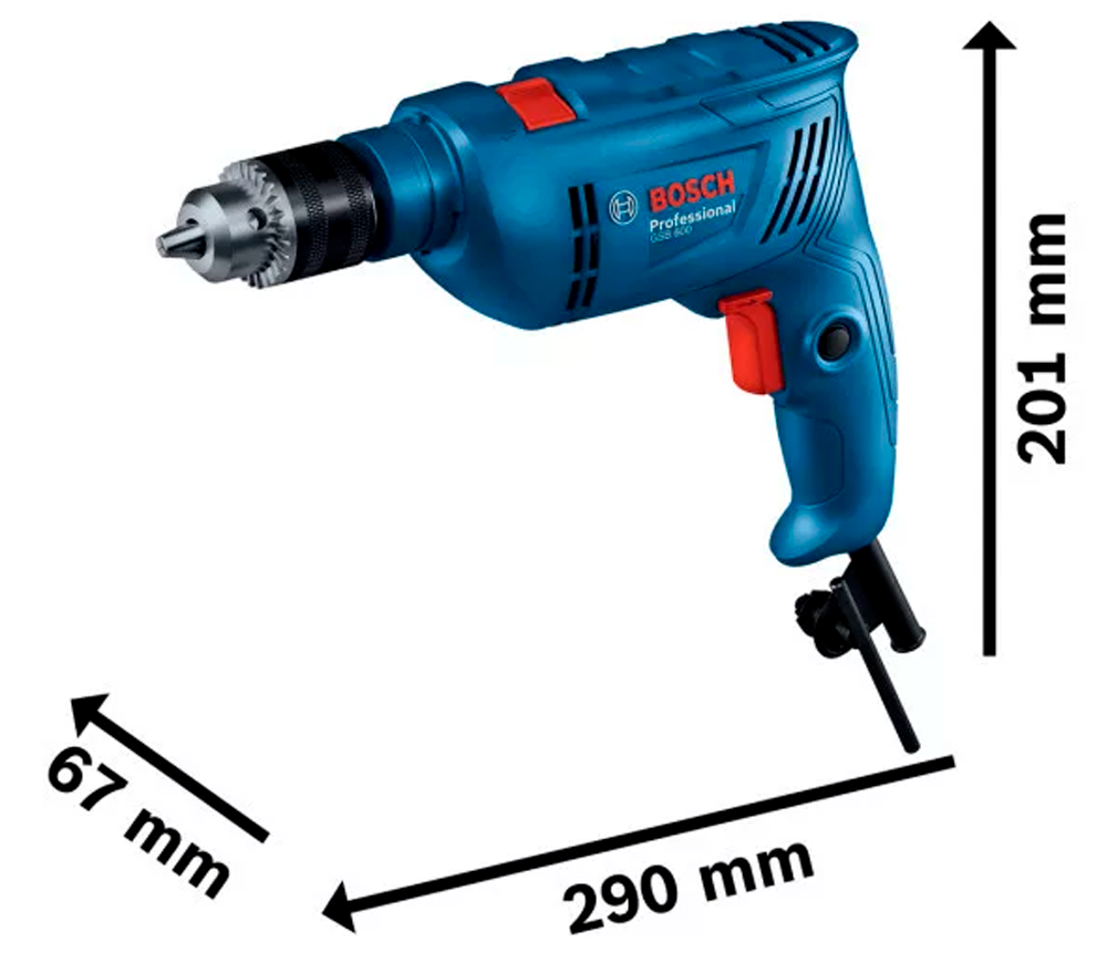 Mașină de găurit cu percutie BOSCH GSB 600 600w photo 1