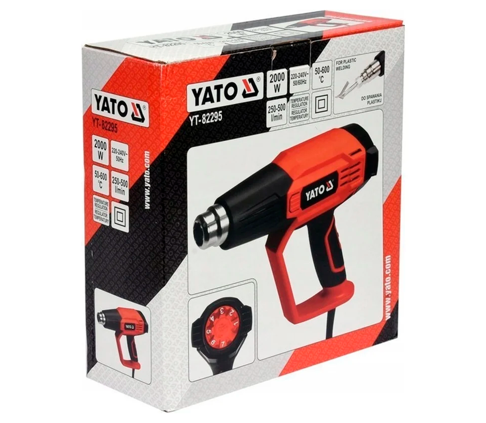 Фен строительный YATO YT82295 2000вт 600°C photo 4