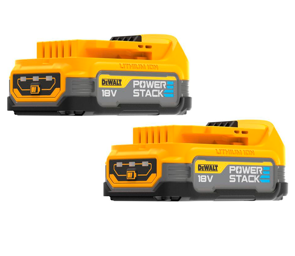 Набор аккумуляторов 2шт. DEWALT Powerstack DCBP034E2 Слайдер 18В 1.7Ач photo