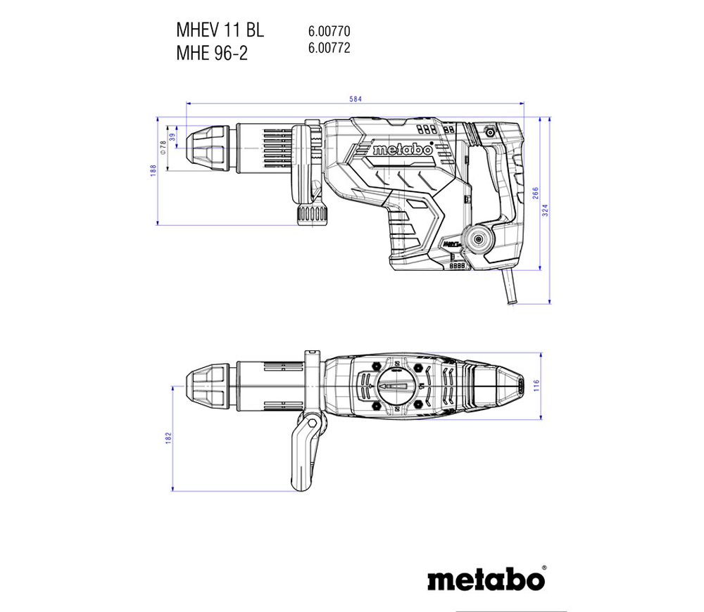 Отбойный молоток METABO MHEV 11 BL 1500вт 18Дж photo 3