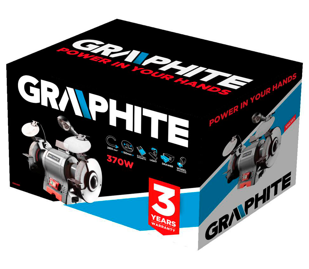 Точильный станок GRAPHITE 59G383 370вт 150мм photo 4