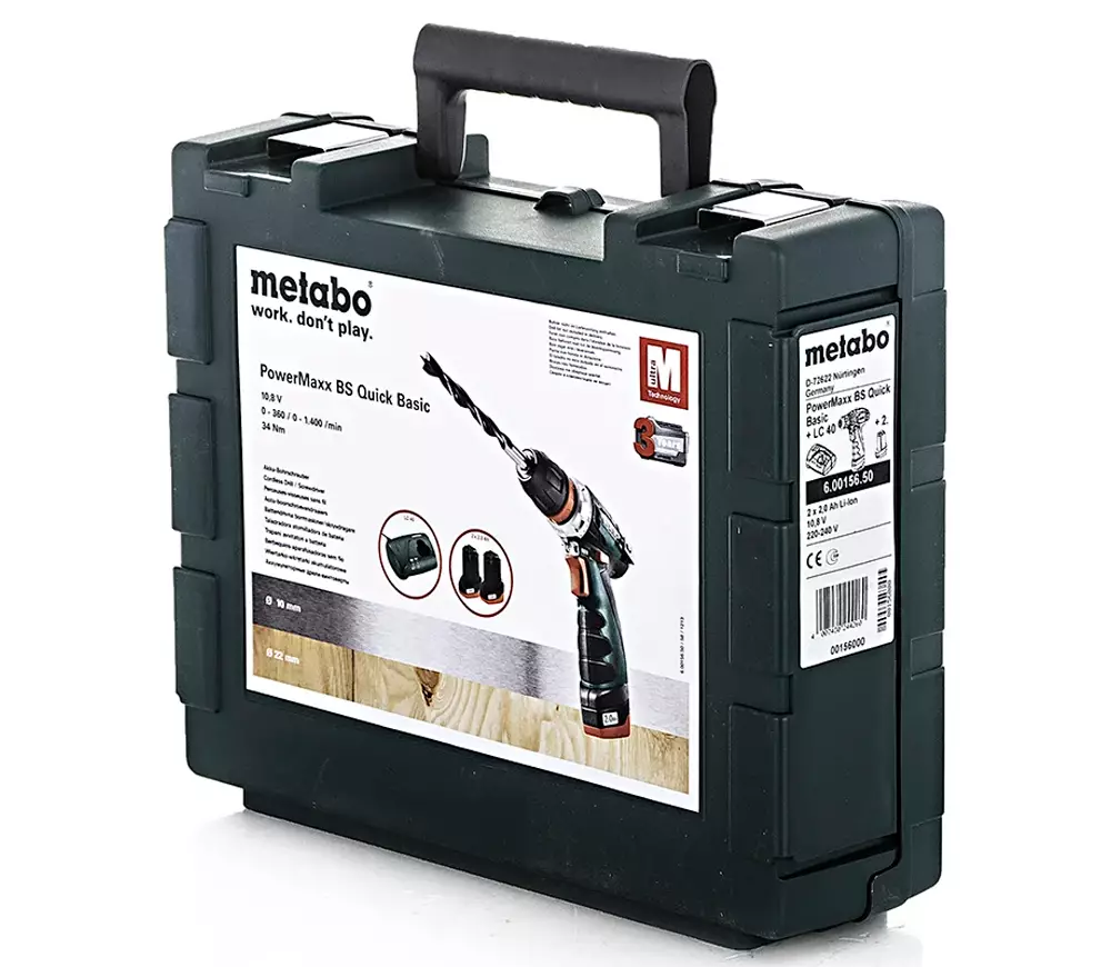 Шуруповёрт аккумуляторный METABO PowerMaxx BS QuickBasic 10.8В 2Ач photo 5
