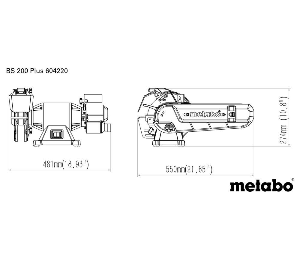 Точильный станок с гриндером METABO BS 200 Plus 600вт 200мм photo 6