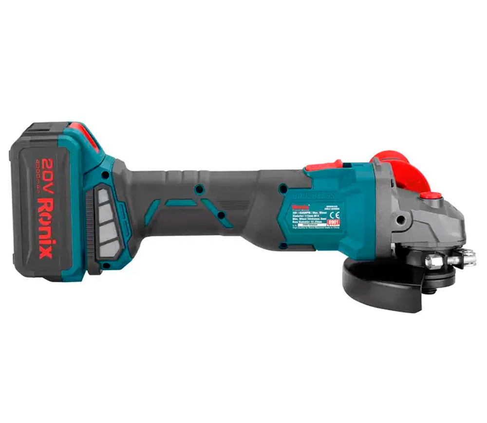 Угловая шлифмашина аккумуляторная RONIX 8901K 115 20В 4Ач photo 10