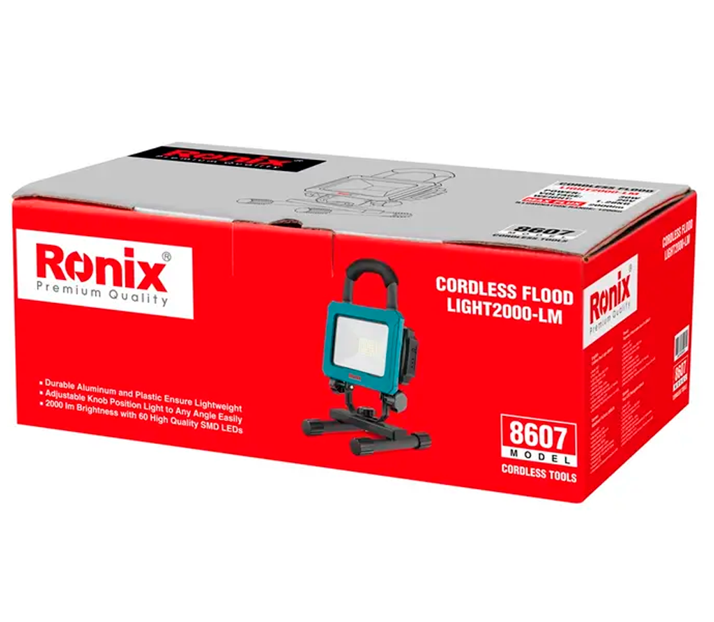 Фонарь строительный аккумуляторный RONIX 8607 2000лм 20В 2Ач photo 6