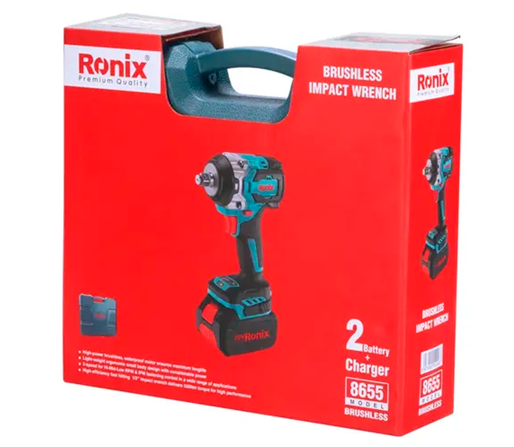 Гайковерт аккумуляторный RONIX 8655 20В 4Ач 500Нм photo 2