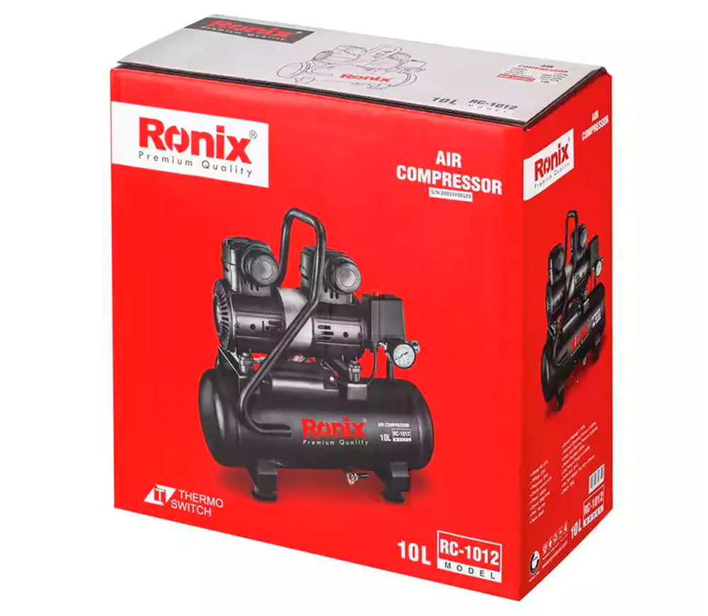Компрессор безмасляный RONIX RC-1012 80л/мин 10л photo 1