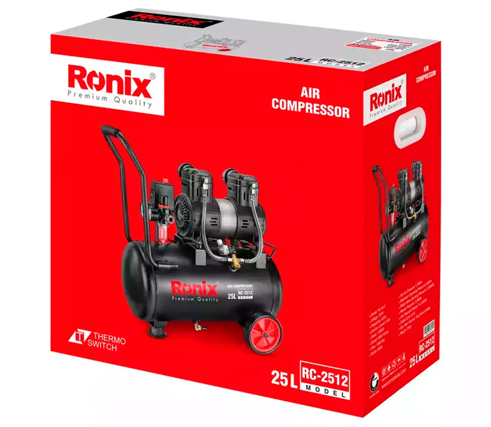 Компрессор безмасляный RONIX RC-2512 100л/мин 25л photo 7