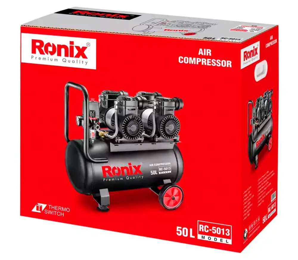 Компрессор безмасляный RONIX RC-5013 200л/мин 50л photo 1