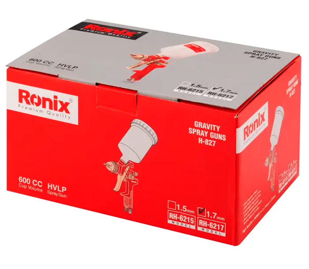 Краскораспылитель пневматический RONIX RH-6217 1.7мм 0.6л 3.5бар photo 4