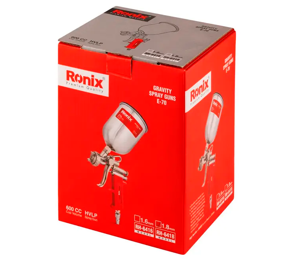 Краскораспылитель пневматический RONIX RH-6418 1.8мм 0.6л 5бар photo 5